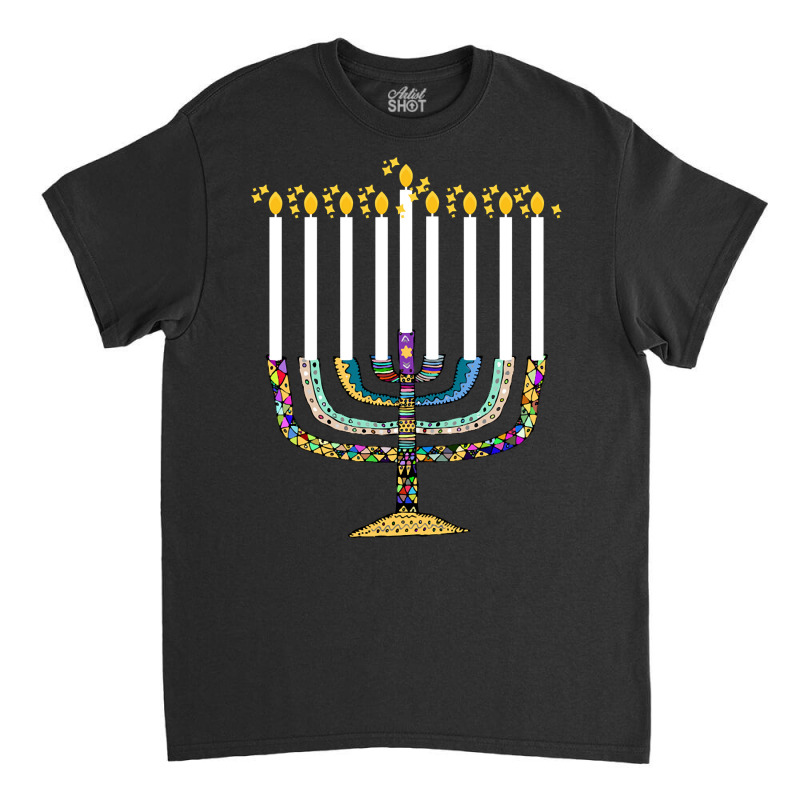 Limited Edition Hanukkah Menorah Nine Candles Classic T-shirt by Rios Arevalo | Artistshot