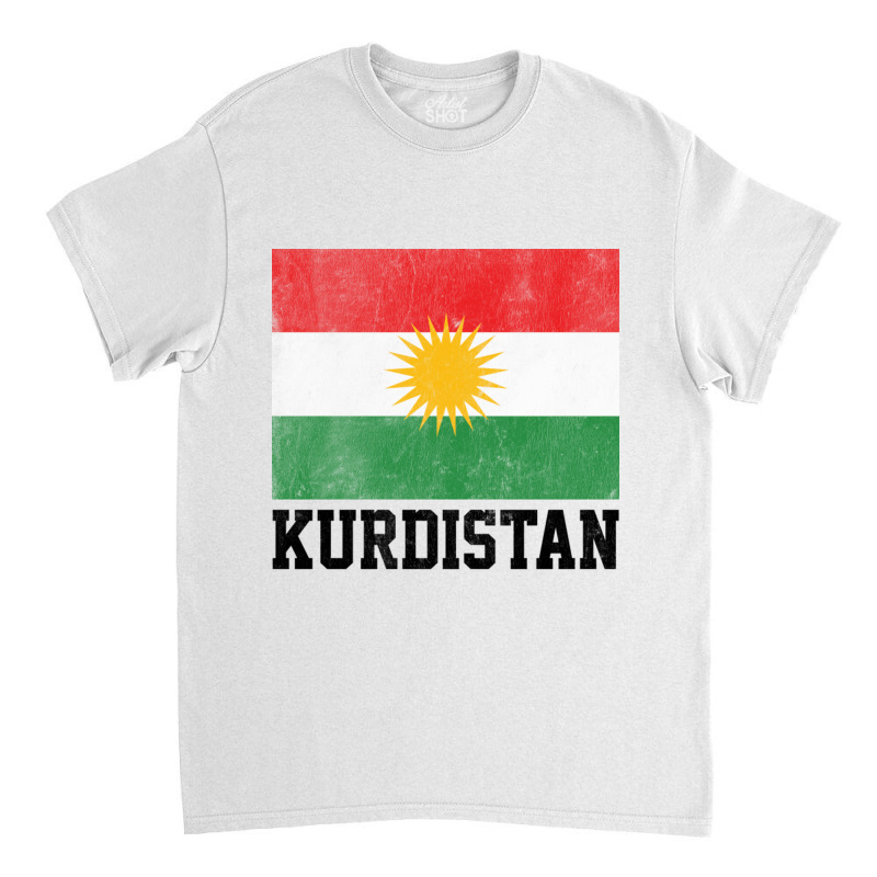 Kurdistan Faded Vintage Style Flag Design Gift Classic T-shirt by SandeeNardi | Artistshot