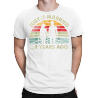 Retro Just Married 8 Years Ago   8th Wedding Anniversary T Shirt T-shirt | Artistshot