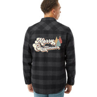 Retro Merry Christmas Tree Santa's Sleigh Christmas Holiday T Shirt Flannel Shirt | Artistshot