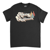 Retro Merry Christmas Tree Santa's Sleigh Christmas Holiday T Shirt Classic T-shirt | Artistshot