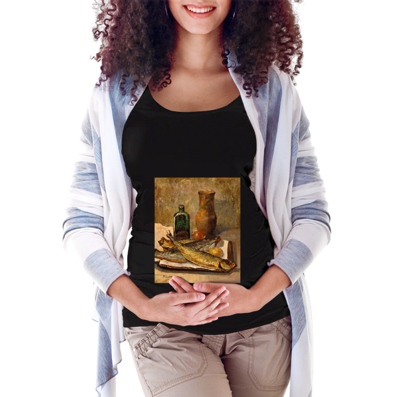 Still Life With Fish. Original Impressionism Realism Oil Painting 1 Maternity Scoop Neck T-shirt by AmandaGoodrich | Artistshot