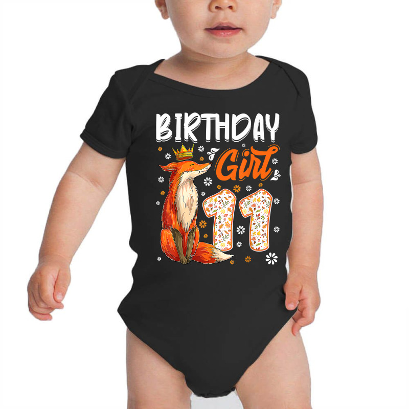 Fox Animal Lovers 11th Birthday Girl Fox B Day 11 Year Old T Shirt Baby Bodysuit by noelenedh2mar | Artistshot