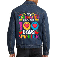 Funny 100 Days Of School And Still Poppin Kindergarten T Shirt Men Denim Jacket | Artistshot