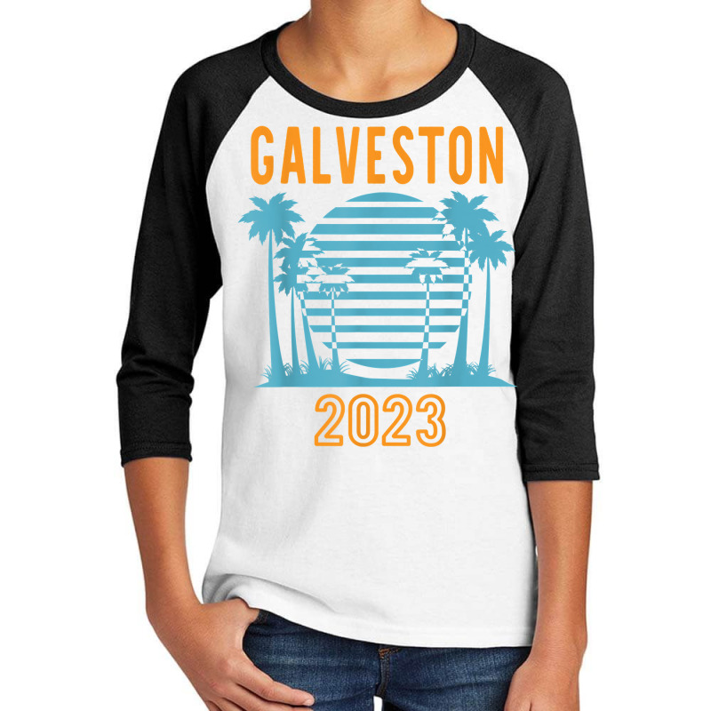 Galveston 2023 Family Vacation Cool Palm Tree T Shirt Youth 3/4 Sleeve by noelenedh2mar | Artistshot