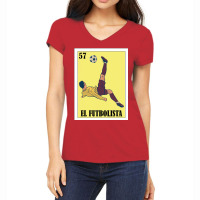 Soccer Lottery Design  Mexican Lottery El Futbolista Women's V-neck T-shirt | Artistshot