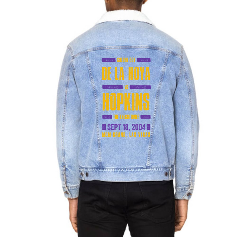 De La Hoya Vs Hopkins Boxing Unisex Sherpa-lined Denim Jacket | Artistshot