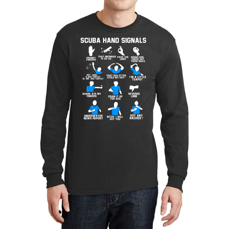 Hot Trend Diver Hand Sign Scuba Hand Signals Long Sleeve Shirts by Sierra Dennis | Artistshot