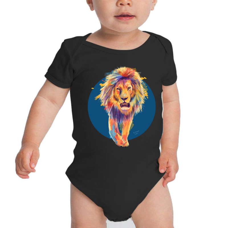 Trending The King, Blue Edition, Colorful Lion Illustration Baby Bodysuit by Ledford Leslie | Artistshot