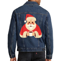 Santa Claus Warming Up With A Hot Chocolate, Christmas T Shirt Men Denim Jacket | Artistshot