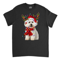 Santa Maltese Dog Reindeer Christmas Lights T Shirt Classic T-shirt | Artistshot