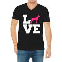 Doberman Love V-neck Tee | Artistshot