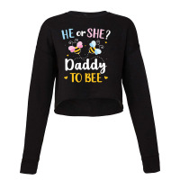 Trending Mens Gender Reveal He Or She Daddy Matching Family Baby Party Cropped Sweater | Artistshot