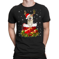 Trending Akita Inu Reindeer Santa Christmas Cute Dog Appearal T-shirt | Artistshot