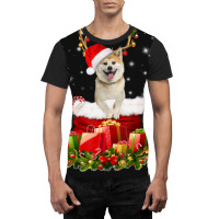 Trending Akita Inu Reindeer Santa Christmas Cute Dog Appearal Graphic T-shirt | Artistshot