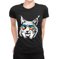 Trending Lynx S With Glasses Sunglasses Retro Style Ladies Fitted T-shirt | Artistshot