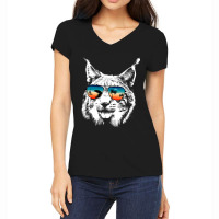 Trending Lynx S With Glasses Sunglasses Retro Style Women's V-neck T-shirt | Artistshot