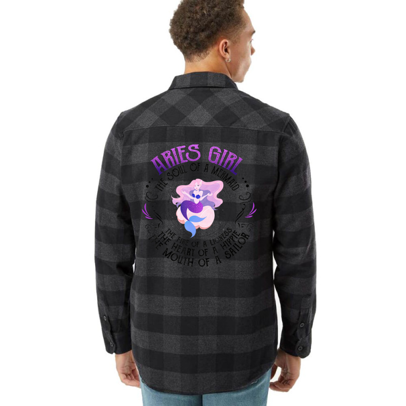 Trending Mermaid Aries Girl Fire Of Lioness Zodiac Birthday Flannel Shirt | Artistshot