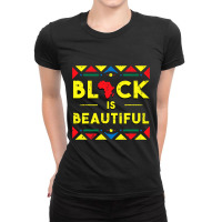 Black History  Black Is Beautiful African Colors Gift Ladies Fitted T-shirt | Artistshot