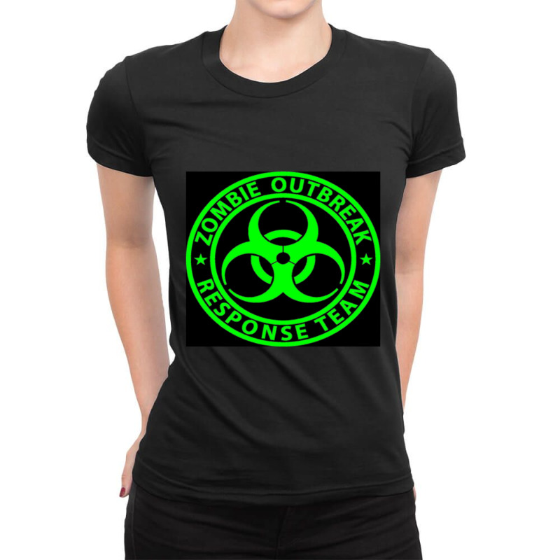 Trending Zombie Outbreak Response Team Sign Undead Ladies Fitted T-Shirt by femalesbaubles | Artistshot