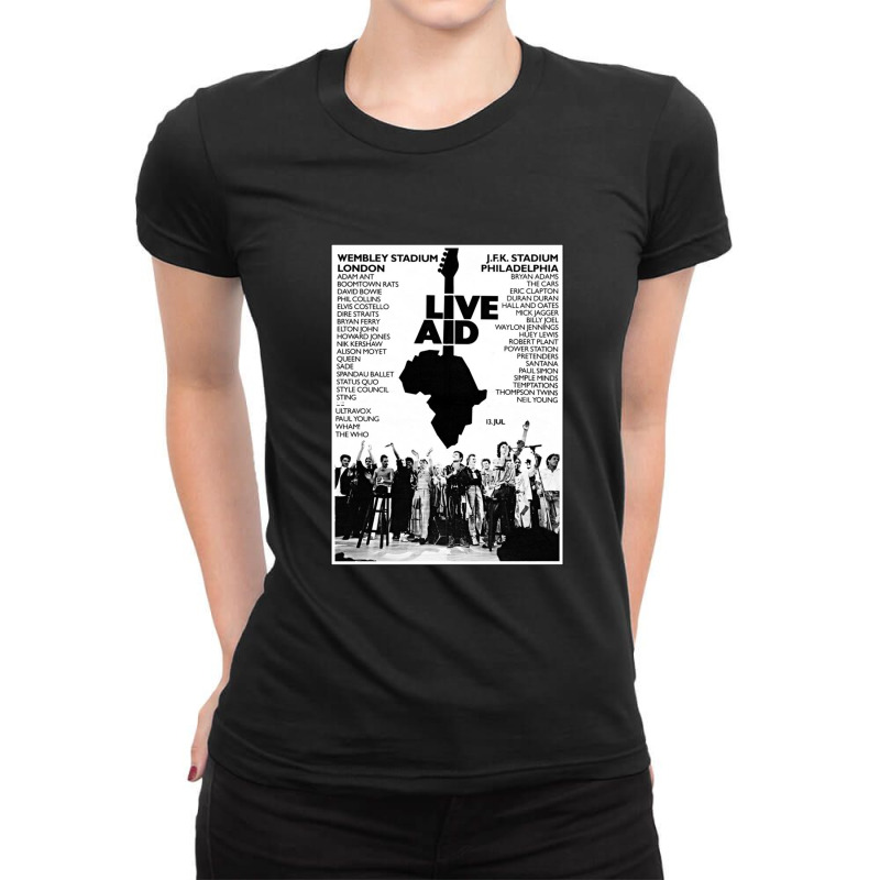 Live Aid 1985 Ladies Fitted T-Shirt by MichaelSchales | Artistshot