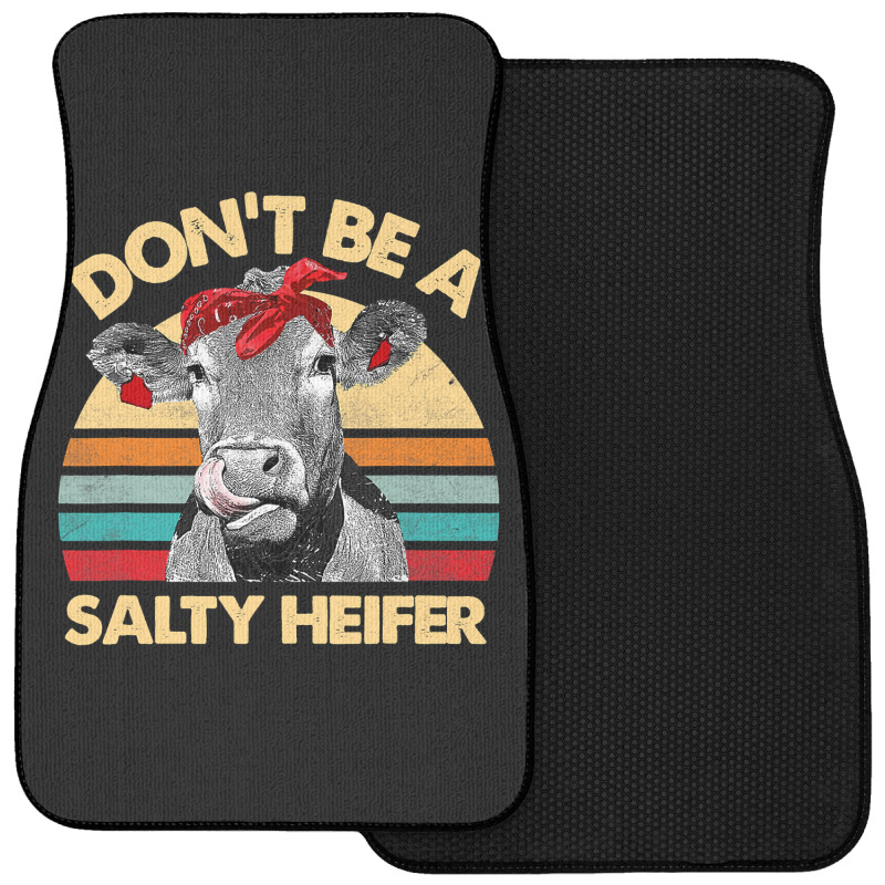 Funny Cow Bandana Dont Be A Salty Heifer Farmer Vintage Front Car Mat | Artistshot