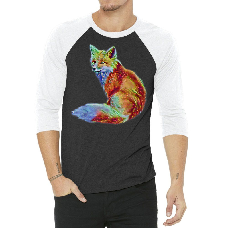 Fox Sly Animal Colorful Forest Animals Design Foxes T Shirt 3/4 Sleeve Shirt by mehen | Artistshot