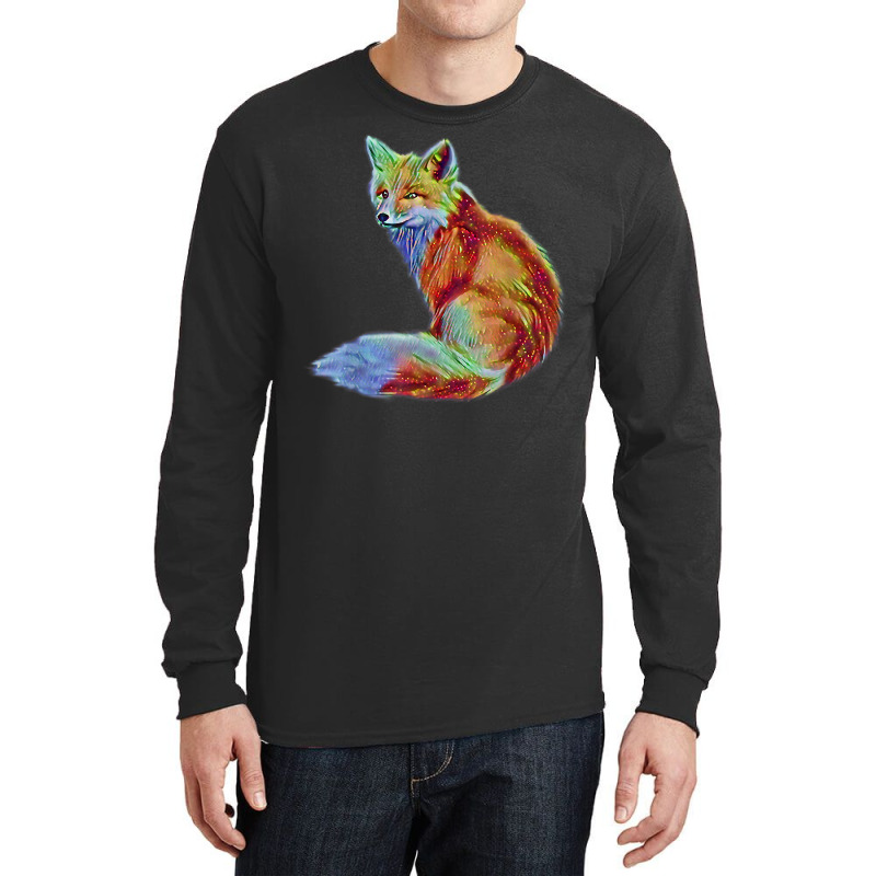 Fox Sly Animal Colorful Forest Animals Design Foxes T Shirt Long Sleeve Shirts by mehen | Artistshot