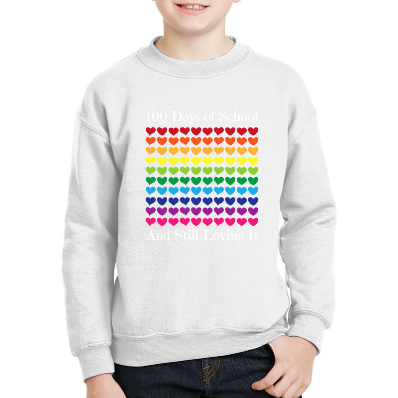 Heart Love 100 Days Of School  Teacher Boy Girl Gift Youth Sweatshirt by Davidartist | Artistshot