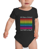 Heart Love 100 Days Of School  Teacher Boy Girl Gift Baby Bodysuit | Artistshot