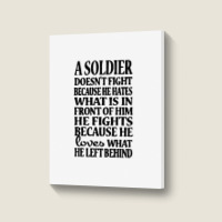 A Soldier With An Flag Great To Cel Portrait Canvas Print | Artistshot