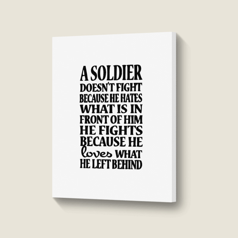 A Soldier With An Flag Great To Cel Portrait Canvas Print | Artistshot