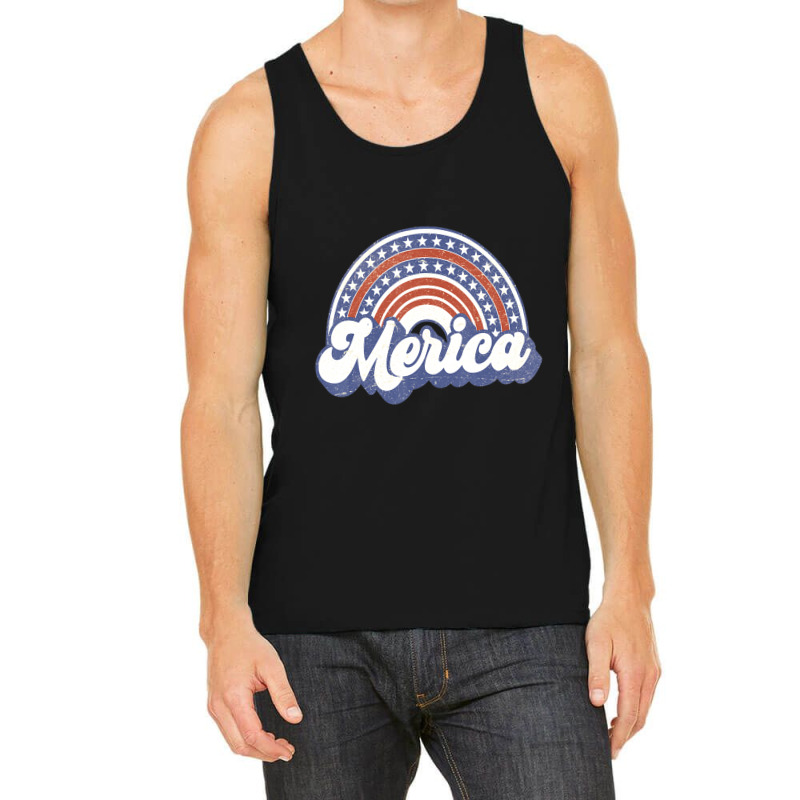 Hot Trend Merica Usa Rainbow America Retro Men Women Tank Top by degreesgunner | Artistshot