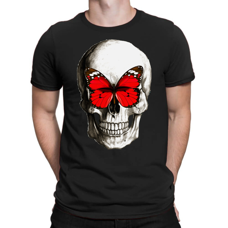 Butterfly On Human Skull T-Shirt by FaunBrown | Artistshot