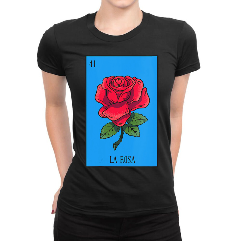 Womens Mexican Lottery La Rosa Rose Game Of Mexico Latino Design Vneck Ladies Fitted T-Shirt by HayleyArtist | Artistshot