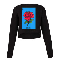 Womens Mexican Lottery La Rosa Rose Game Of Mexico Latino Design Vneck Cropped Sweater | Artistshot