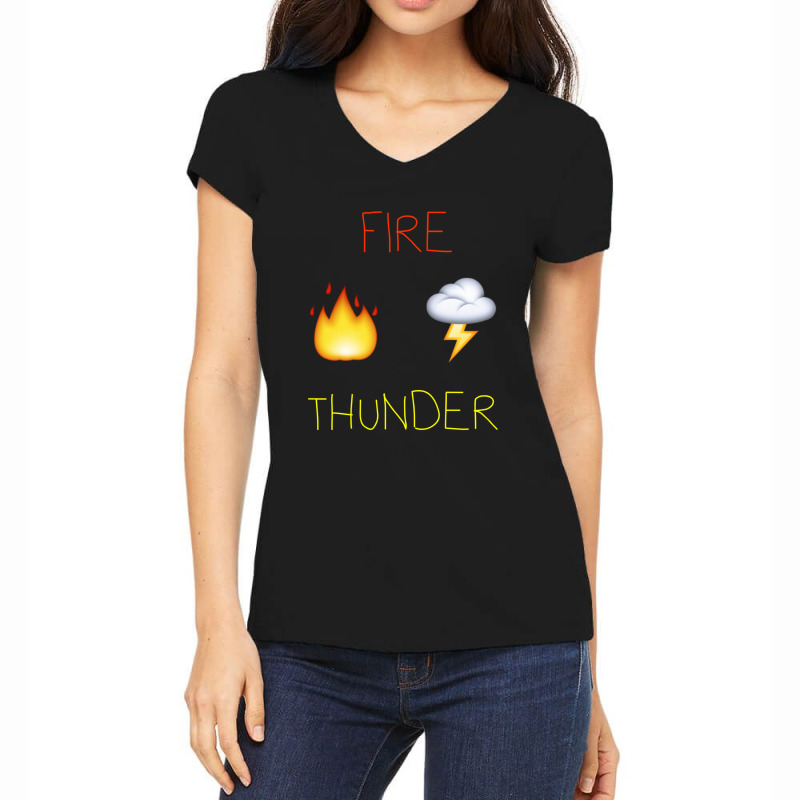 Fire Thunder Women's V-Neck T-Shirt by LakeshaHughlett | Artistshot