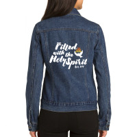 Limited Edition Tongues Of Fire Flame Holy Spirit Acts 2 Pentecost Dov Ladies Denim Jacket | Artistshot