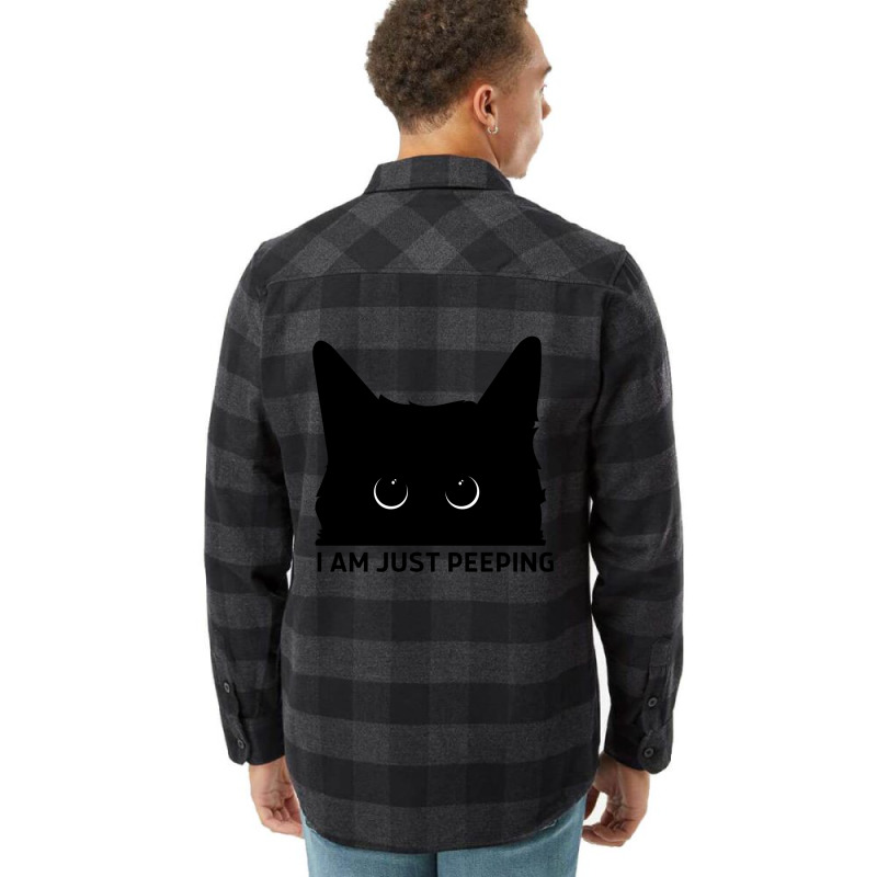 Funny Cat Just Peeping Flannel Shirt | Artistshot