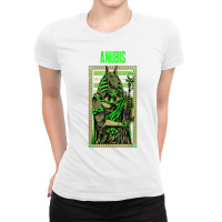 Green Graphic Anubis Typical God Figure T Shirt Ladies Fitted T-shirt | Artistshot