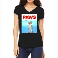 Hot Trend Paws Dog Parody 80s Corgi Shark Dog Women's V-neck T-shirt | Artistshot