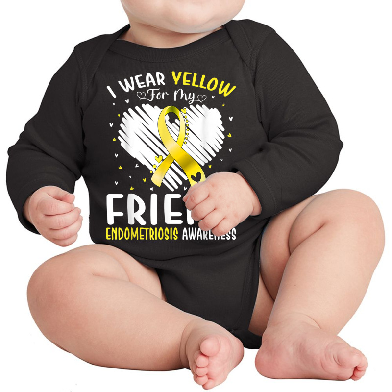 I Wear Yellow For My Friend Endometriosis Awareness T Shirt Long Sleeve Baby Bodysuit by joeykujalat4t | Artistshot