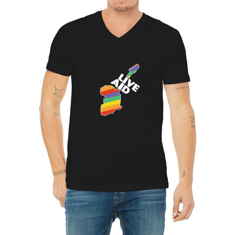 Live Aid V-Neck Tee by BeckyTeague | Artistshot