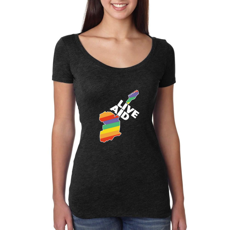 Live Aid Women's Triblend Scoop T-shirt by BeckyTeague | Artistshot