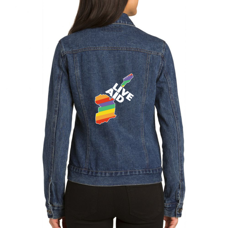 Live Aid Ladies Denim Jacket by BeckyTeague | Artistshot