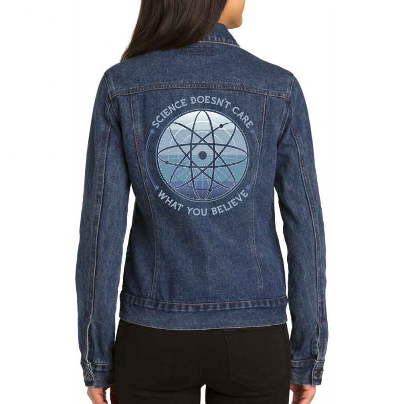 Trending Science Doesn't Care Ladies Denim Jacket by bummercaught | Artistshot