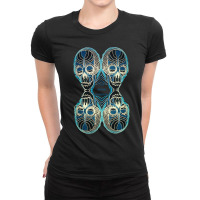 Atw. All Them Witches Black And Blue 4 Skull Ladies Fitted T-shirt | Artistshot