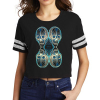 Atw. All Them Witches Black And Blue 4 Skull Scorecard Crop Tee | Artistshot