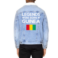 Legends Were Born In Guinea Guinean Flag Pride Roots T Shirt Unisex Sherpa-lined Denim Jacket | Artistshot