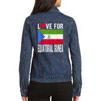 Love For Equatorial Guinea T Shirt Ladies Denim Jacket | Artistshot